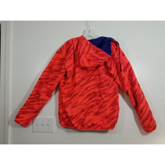 Adidas Mens Reversible Basketball Windbreaker Size Small Neon Orange Blue Jacket - Picture 5 of 9